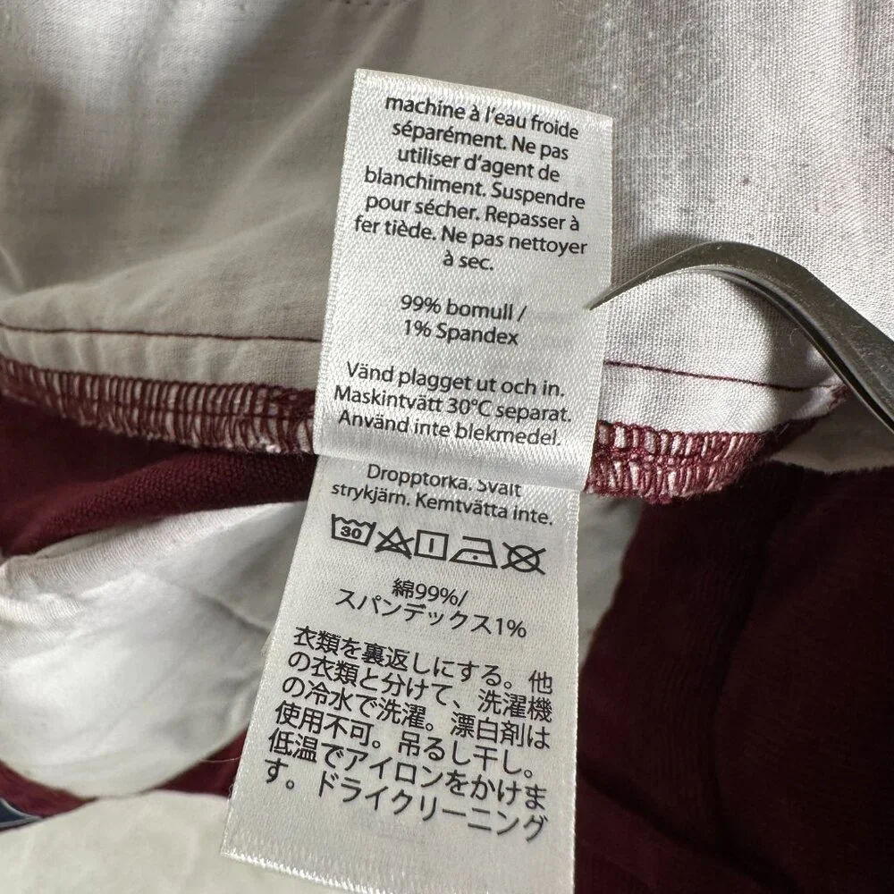 Vineyard Vines Pants Boys Size 18 Burgundy Corduroy Straight Legs Cotton Blend - Picture 9 of 12